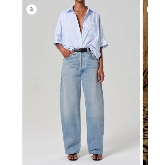 NWT Citizens of Humanity Ayla Baggy Cuffed Jeans in Gemini Size 26 Agolde - Picture 2 of 13